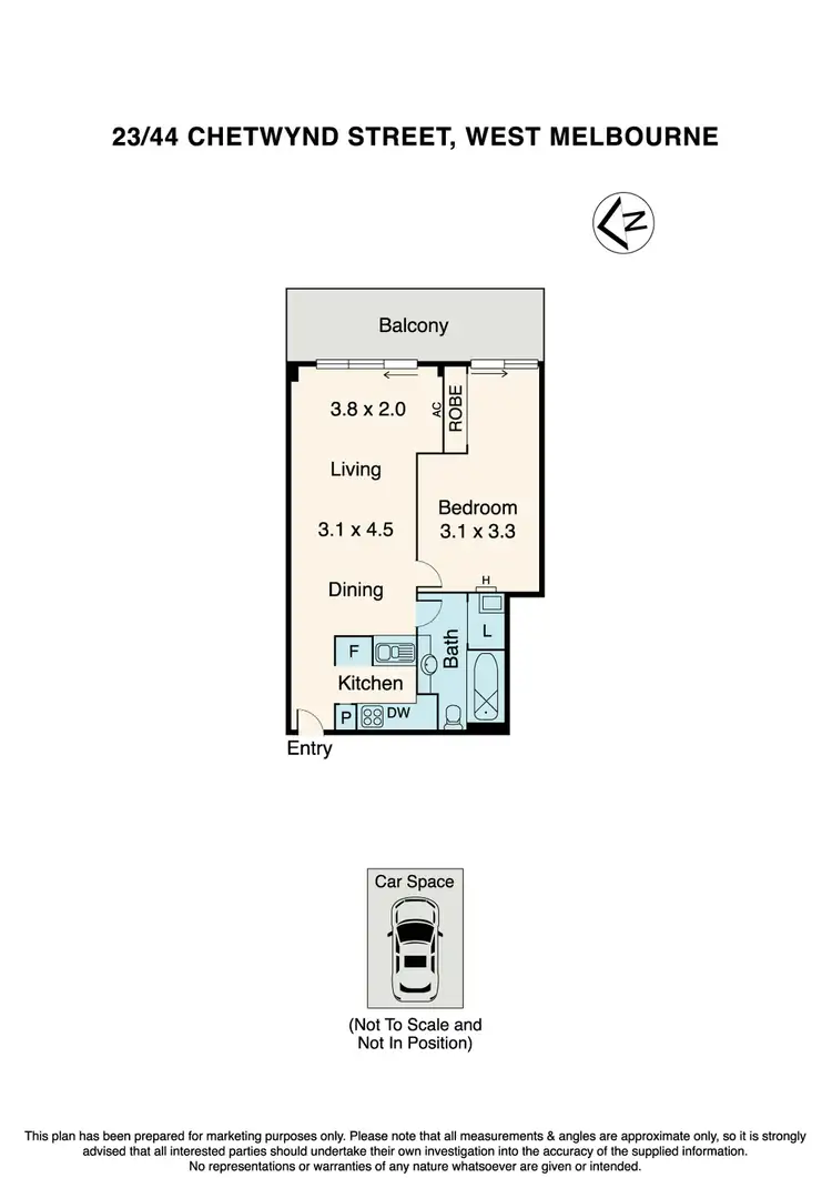 Floorplan of Homely apartment listing, 23/44 Chetwynd Street, West Melbourne VIC 3003