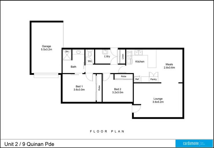 Floorplan of Homely unit listing, 2/9 Quinan Parade, Shepparton VIC 3630