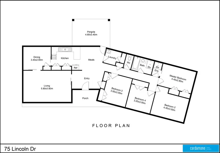 Floorplan of Homely house listing, 75 Lincoln Drive, Shepparton VIC 3630