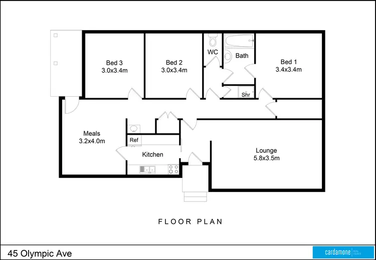 Floorplan of Homely house listing, 45 Olympic Avenue, Shepparton VIC 3630
