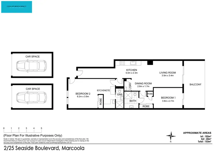 Floorplan of Homely unit listing, 2/25 Seaside Boulevard, Marcoola QLD 4564