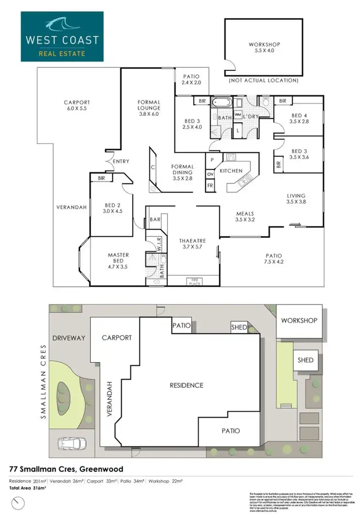 Floorplan of Homely house listing, 77 Smallman Crescent, Greenwood WA 6024