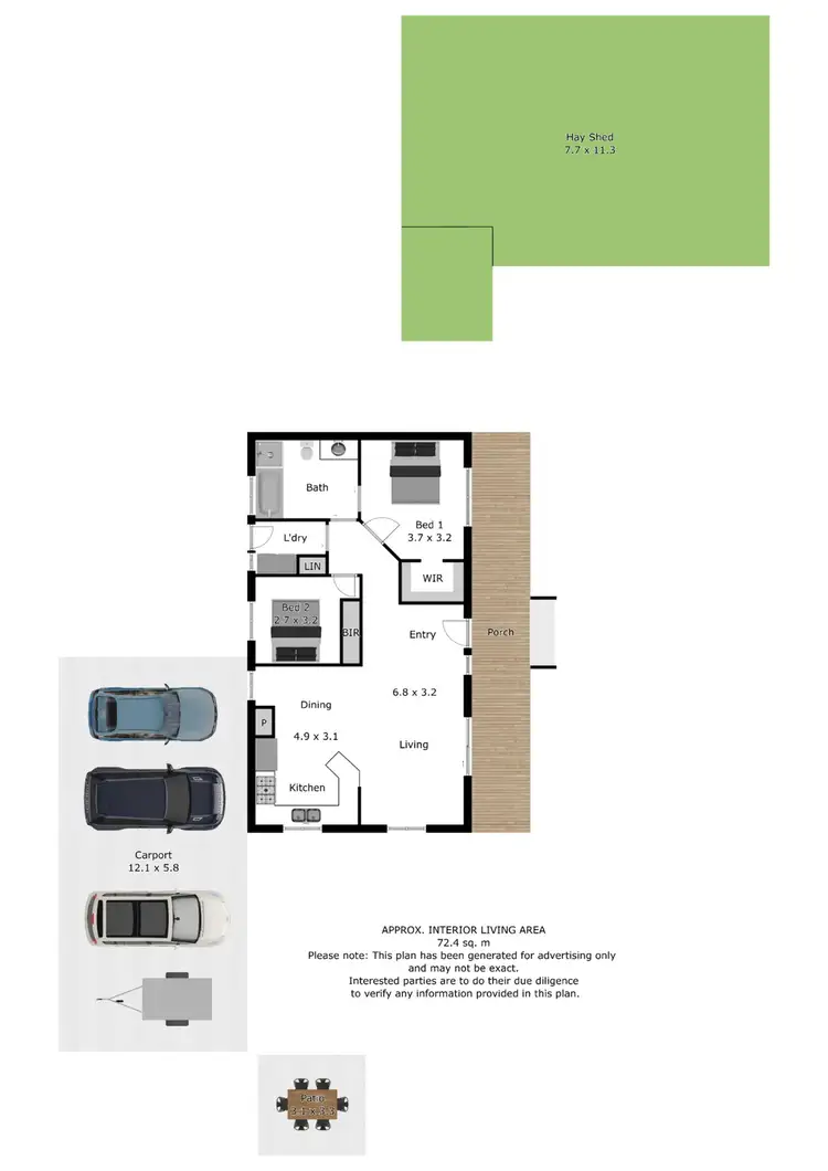 Floorplan of Homely rural property listing, 1443 Carlyle Street, Granya VIC 3701