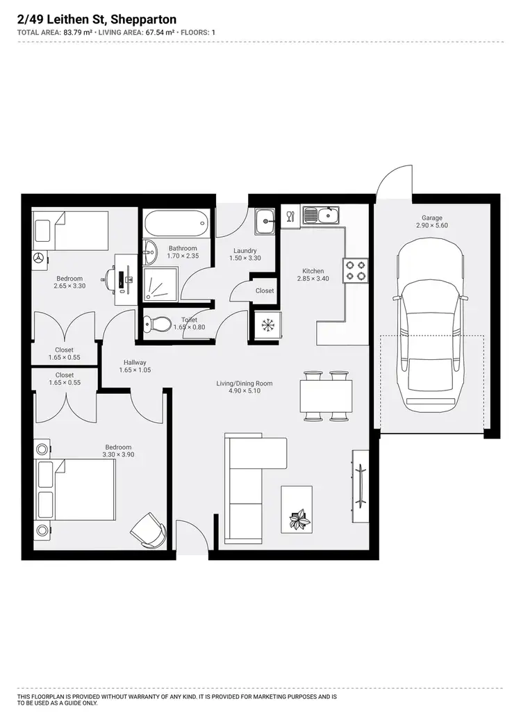Floorplan of Homely unit listing, 2/49 Leithen Street, Shepparton VIC 3630