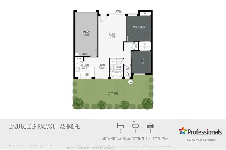 Floorplan of Homely townhouse listing, 2/20 Golden Palms Court, Ashmore QLD 4214