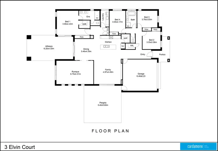 Floorplan of Homely house listing, 3 Elvin Court, Mooroopna VIC 3629