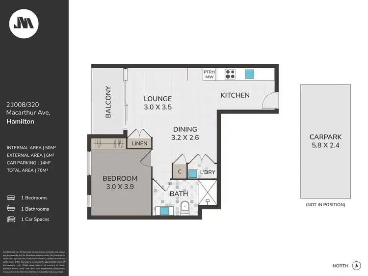 Floorplan of Homely unit listing, 21008/320 MacArthur Avenue, Hamilton QLD 4007