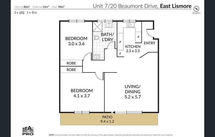 Floorplan of Homely unit listing, 7/20 Beaumont Drive, East Lismore NSW 2480