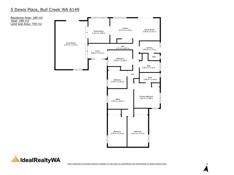 Floorplan of Homely house listing, 5 Dewis Place, Bull Creek WA 6149