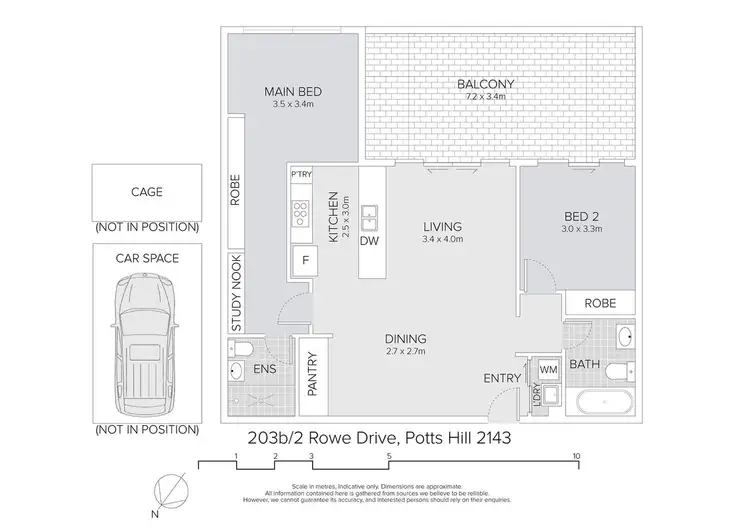 Floorplan of Homely apartment listing, 203B/2 Rowe Drive, Potts Hill NSW 2143