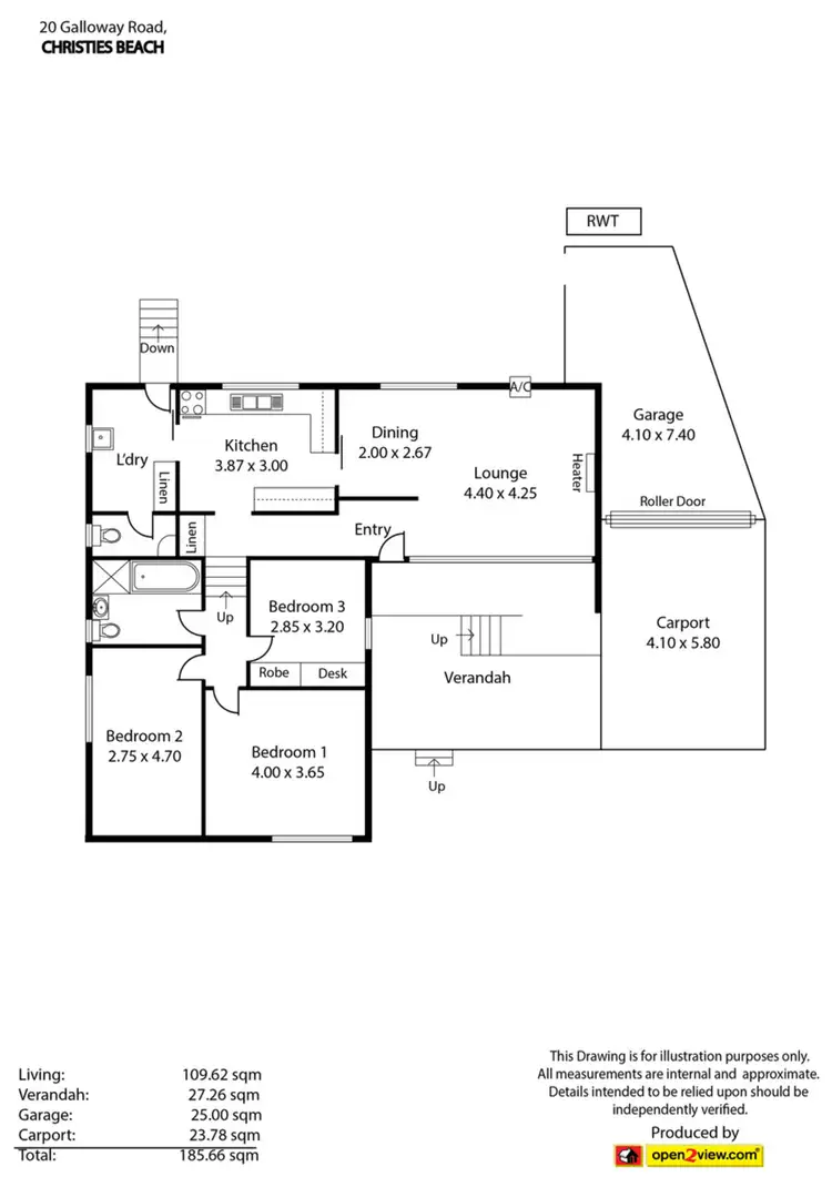 Floorplan of Homely house listing, 20 Galloway Road, Christies Beach SA 5165