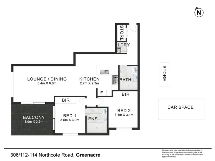Floorplan of Homely apartment listing, (Building 3) 306/112-114 Northcote Road, Greenacre NSW 2190