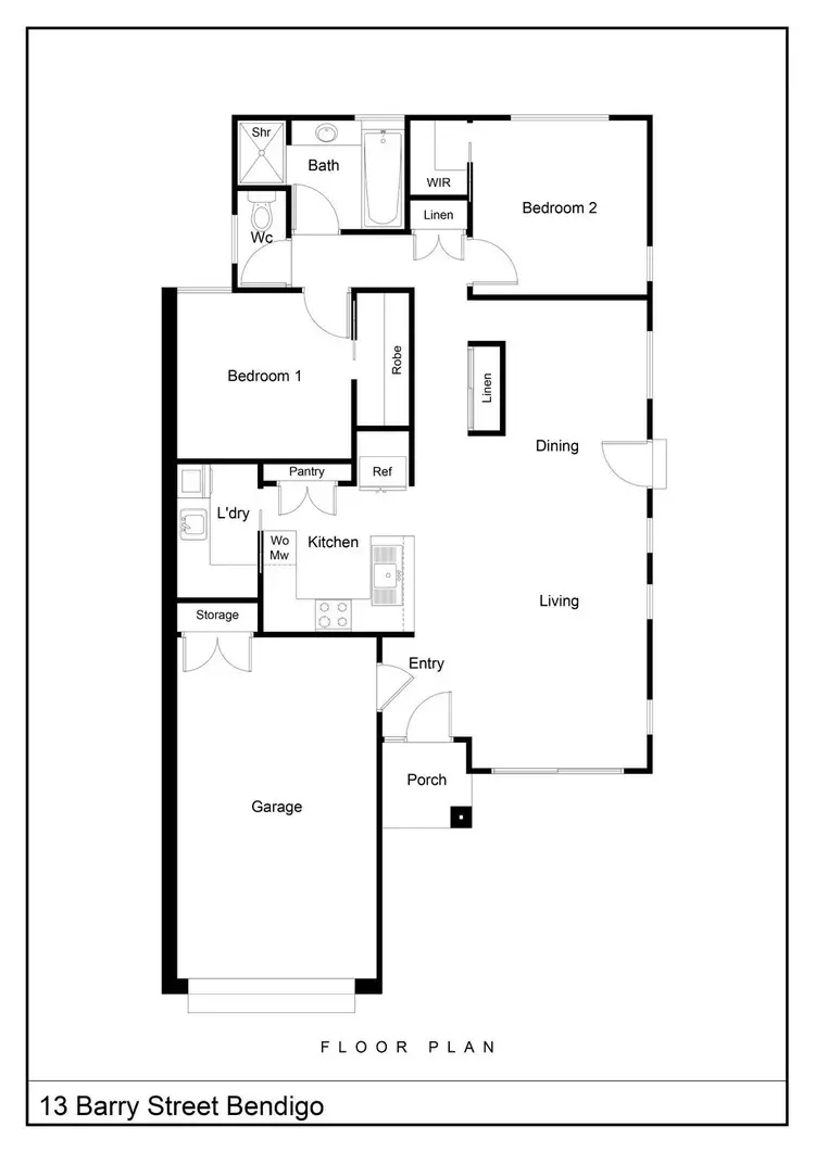 Floorplan of Homely townhouse listing, 13 Barry Street, Bendigo VIC 3550