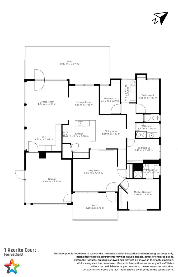 Floorplan of Homely house listing, 1 Azurite Court, Forrestfield WA 6058