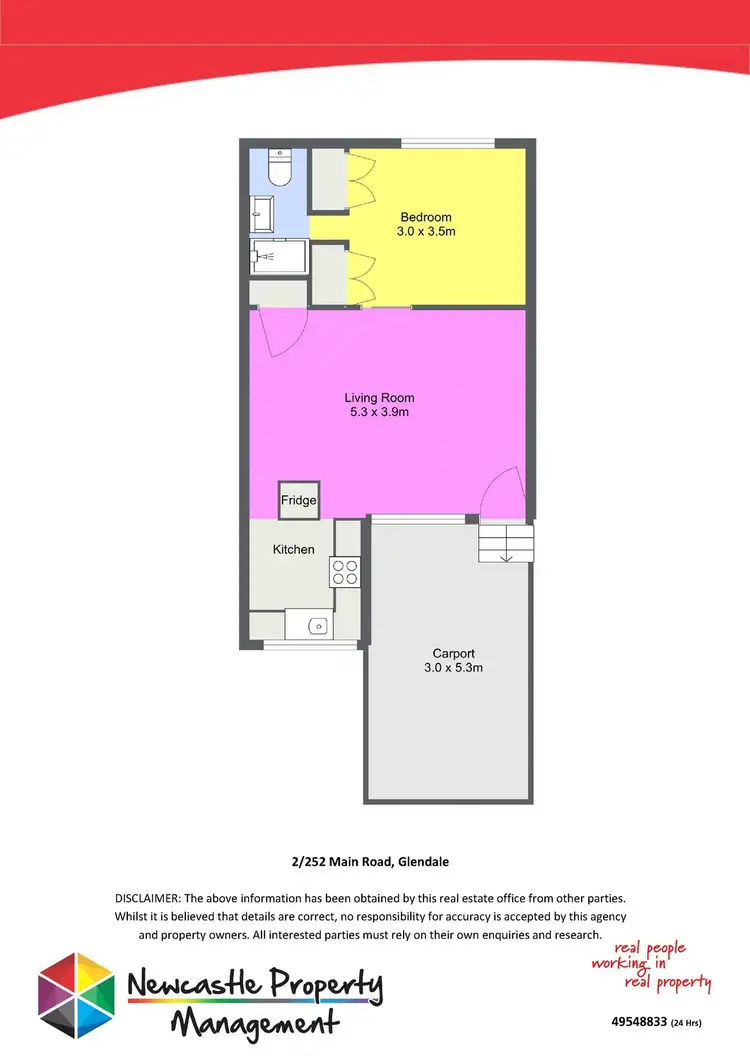 Floorplan of Homely unit listing, 2/552 Main Road, Glendale NSW 2285
