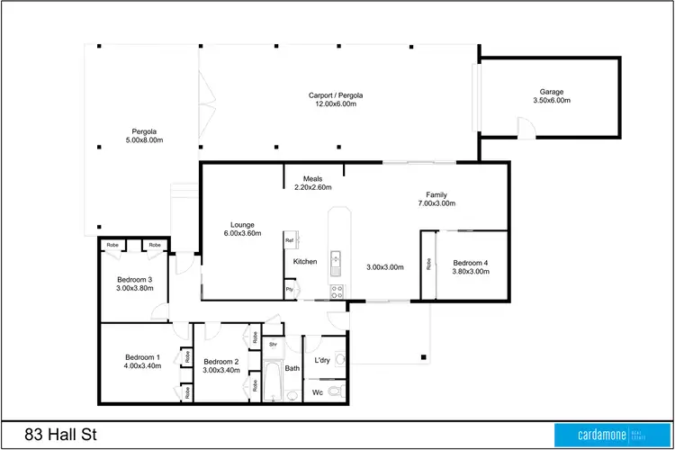 Floorplan of Homely house listing, 83 Hall Street, Mooroopna VIC 3629