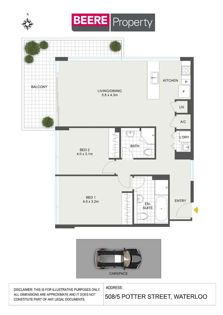 Floorplan of Homely apartment listing, 508/5 Potter Street, Waterloo NSW 2017