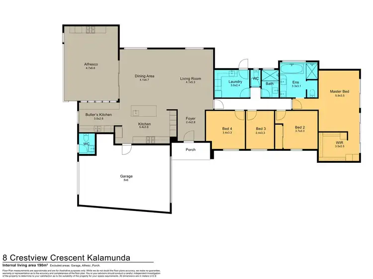 Floorplan of Homely house listing, 8 Crestview Crescent, Kalamunda WA 6076