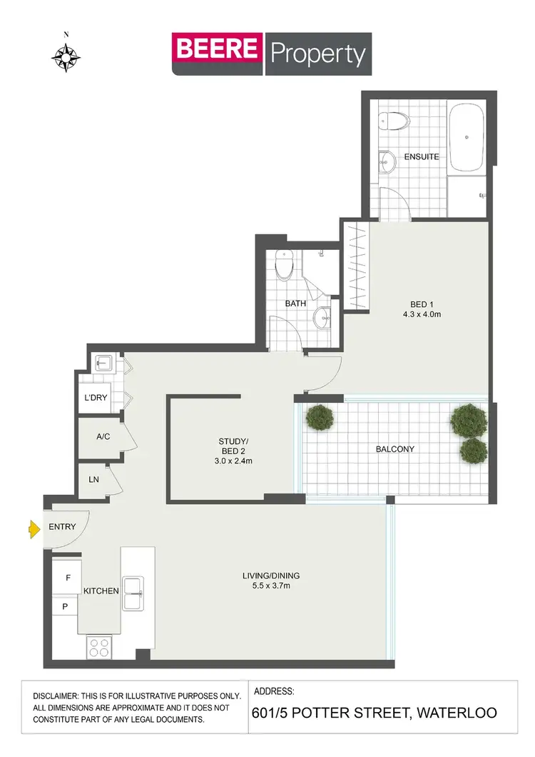 Floorplan of Homely apartment listing, 601/5 Potter Street, Waterloo NSW 2017