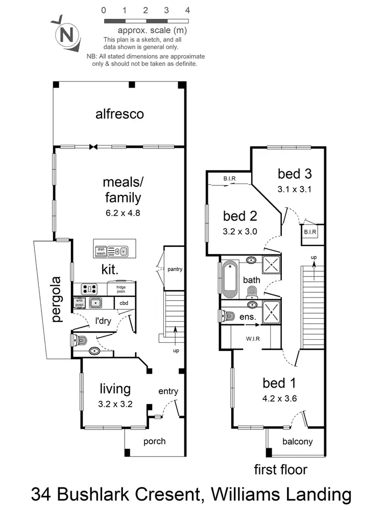 Floorplan of Homely townhouse listing, 34 Bushlark Crescent, Williams Landing VIC 3027