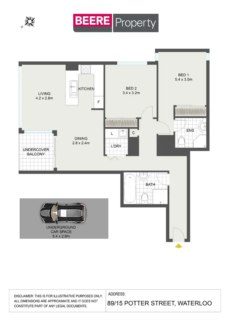 Floorplan of Homely apartment listing, 89/15 Potter Street, Waterloo NSW 2017