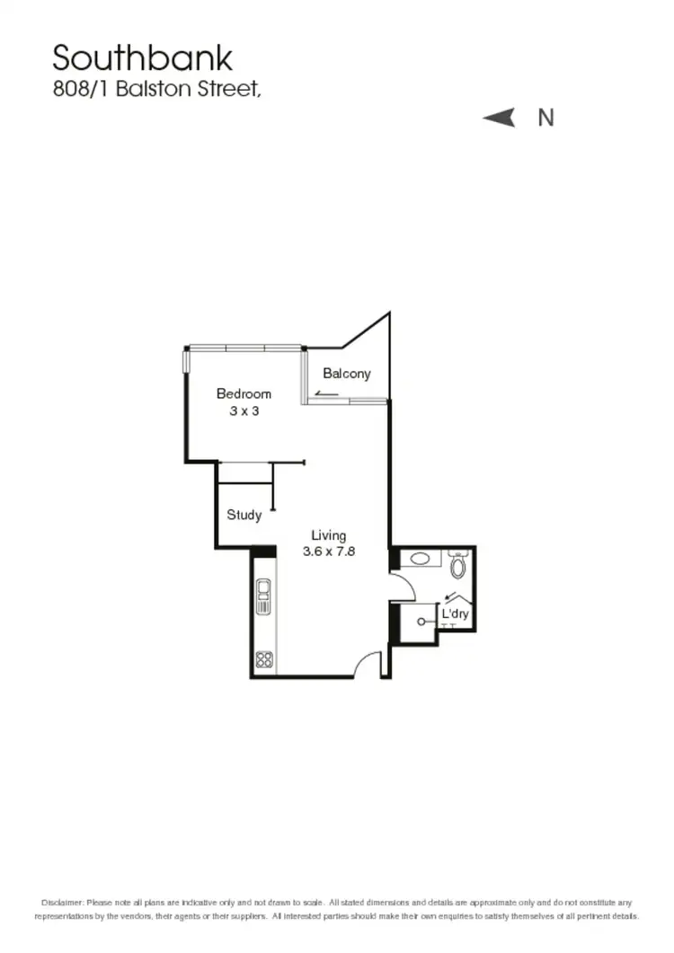 Floorplan of Homely apartment listing, 808/1 Balston Street, Southbank VIC 3006