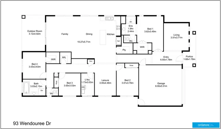 Floorplan of Homely house listing, 93 Wendouree Drive, Kialla VIC 3631