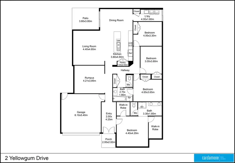Floorplan of Homely house listing, 2 Yellowgum Drive, Kialla VIC 3631