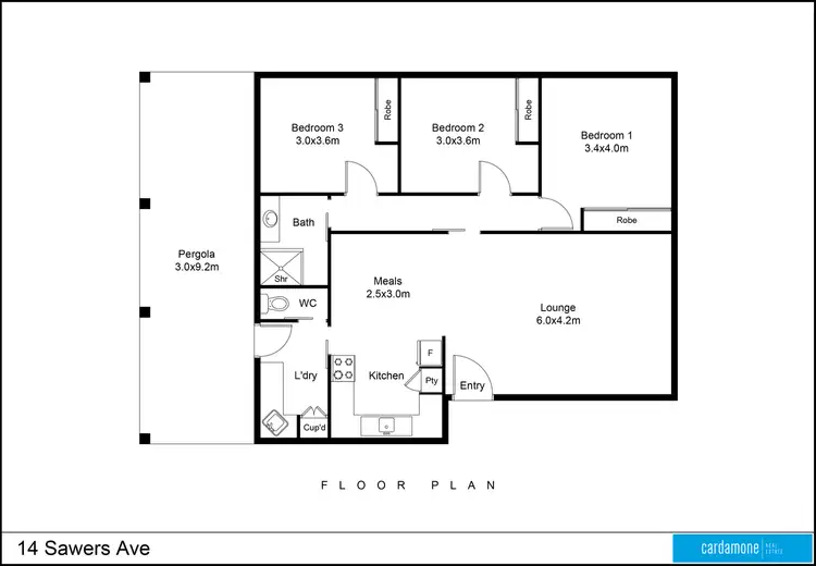 Floorplan of Homely house listing, 14 Sawers Avenue, Kyabram VIC 3620