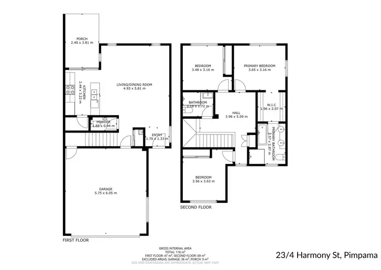 Floorplan of Homely townhouse listing, 23/4 Harmony Street, Pimpama QLD 4209