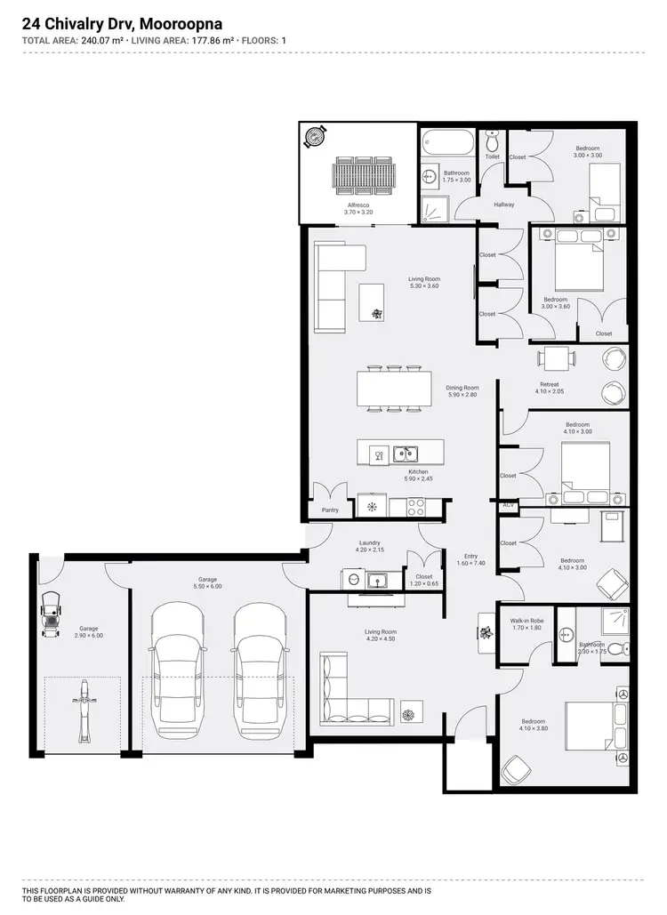 Floorplan of Homely house listing, 24 Chivalry Drive, Mooroopna VIC 3629