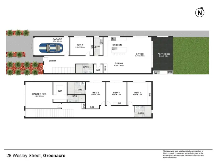 Floorplan of Homely semi-detached listing, 28 Wesley Street, Greenacre NSW 2190