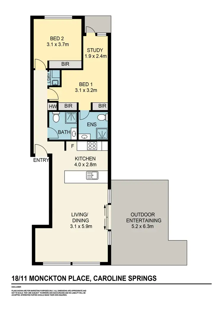 Floorplan of Homely apartment listing, 18/11 Monckton Place, Caroline Springs VIC 3023