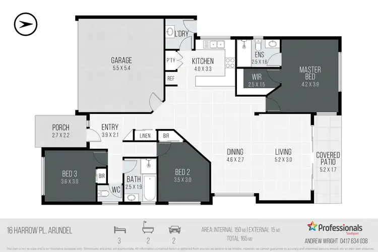 Floorplan of Homely house listing, 16 Harrow Place, Arundel QLD 4214