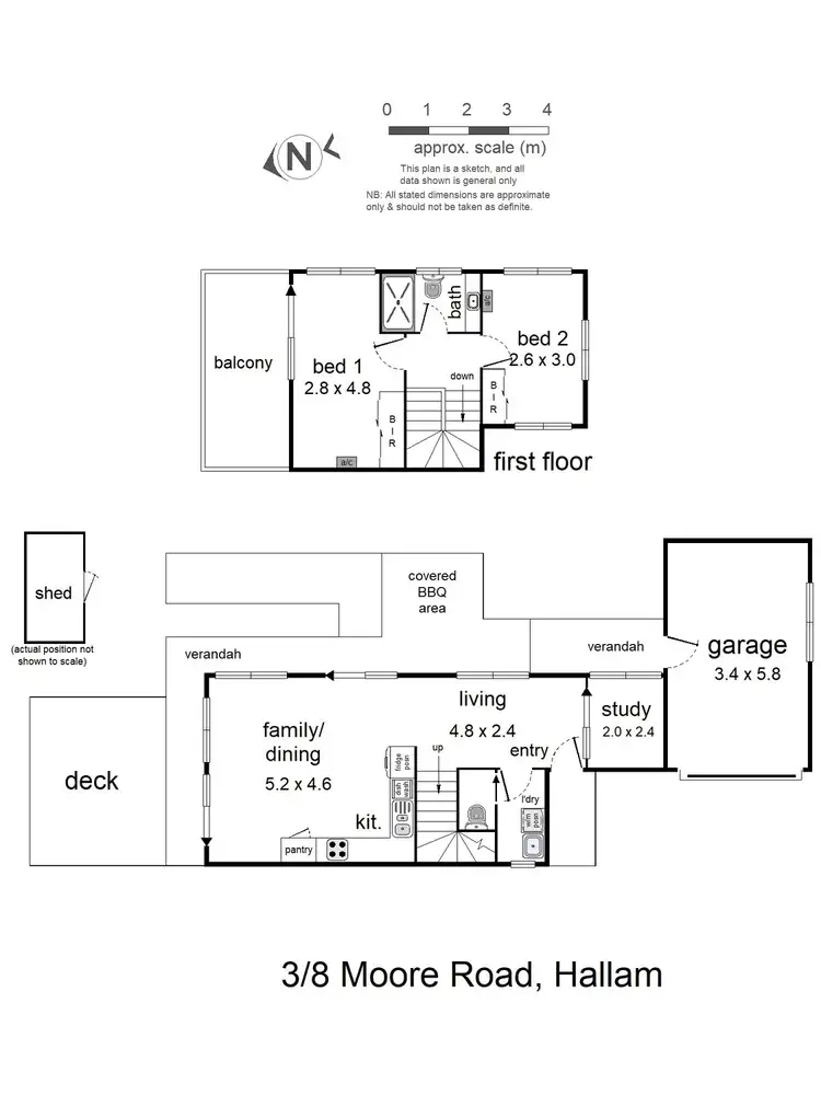 Floorplan of Homely townhouse listing, 3/8 Moore Road, Hallam VIC 3803