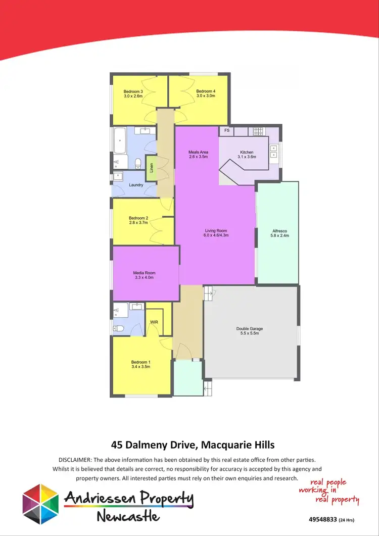 Floorplan of Homely house listing, 45 Dalmeny Drive, Macquarie Hills NSW 2285