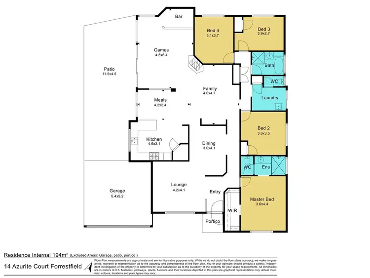 Floorplan of Homely house listing, 14 Azurite Court, Forrestfield WA 6058