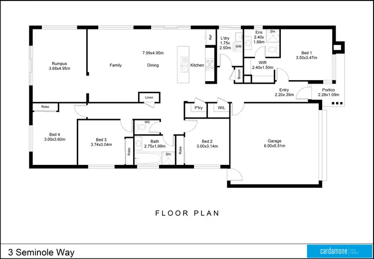Floorplan of Homely house listing, 3 Seminole Way, Tatura VIC 3616