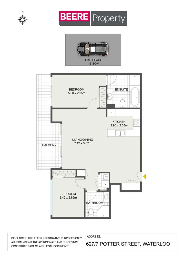 Floorplan of Homely apartment listing, 627/7 Potter Street, Waterloo NSW 2017