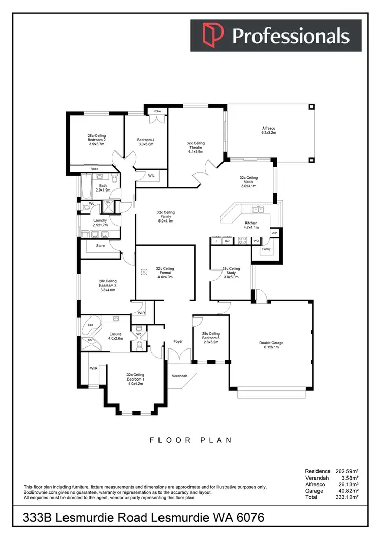 Floorplan of Homely house listing, 333B Lesmurdie Road, Lesmurdie WA 6076