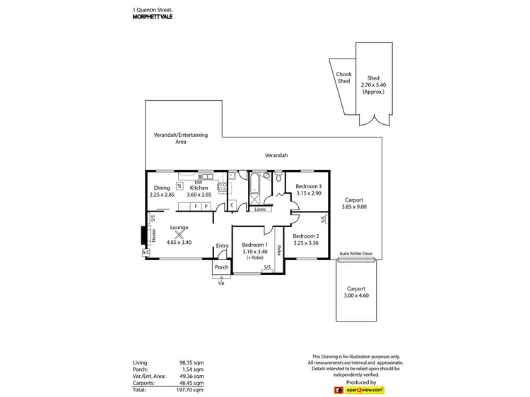 Floorplan of Homely house listing, 1 Quentin Street, Morphett Vale SA 5162