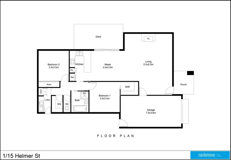 Floorplan of Homely townhouse listing, 1/15 Helmer Street, Mooroopna VIC 3629