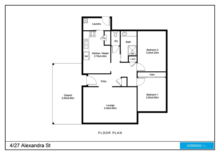 Floorplan of Homely unit listing, 4/27 Alexandra Street, Mooroopna VIC 3629