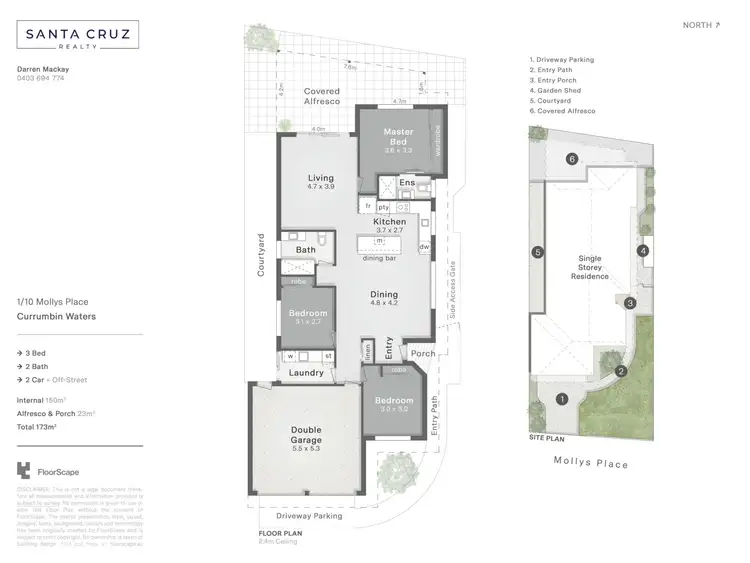 Floorplan of Homely semi-detached listing, 1/10 Mollys Place, Currumbin Waters QLD 4223