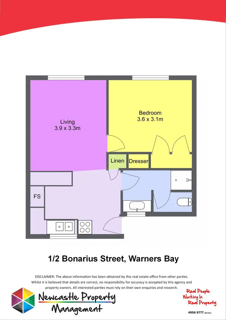 Floorplan of Homely unit listing, 1/2 Bonarius Street, Warners Bay NSW 2282