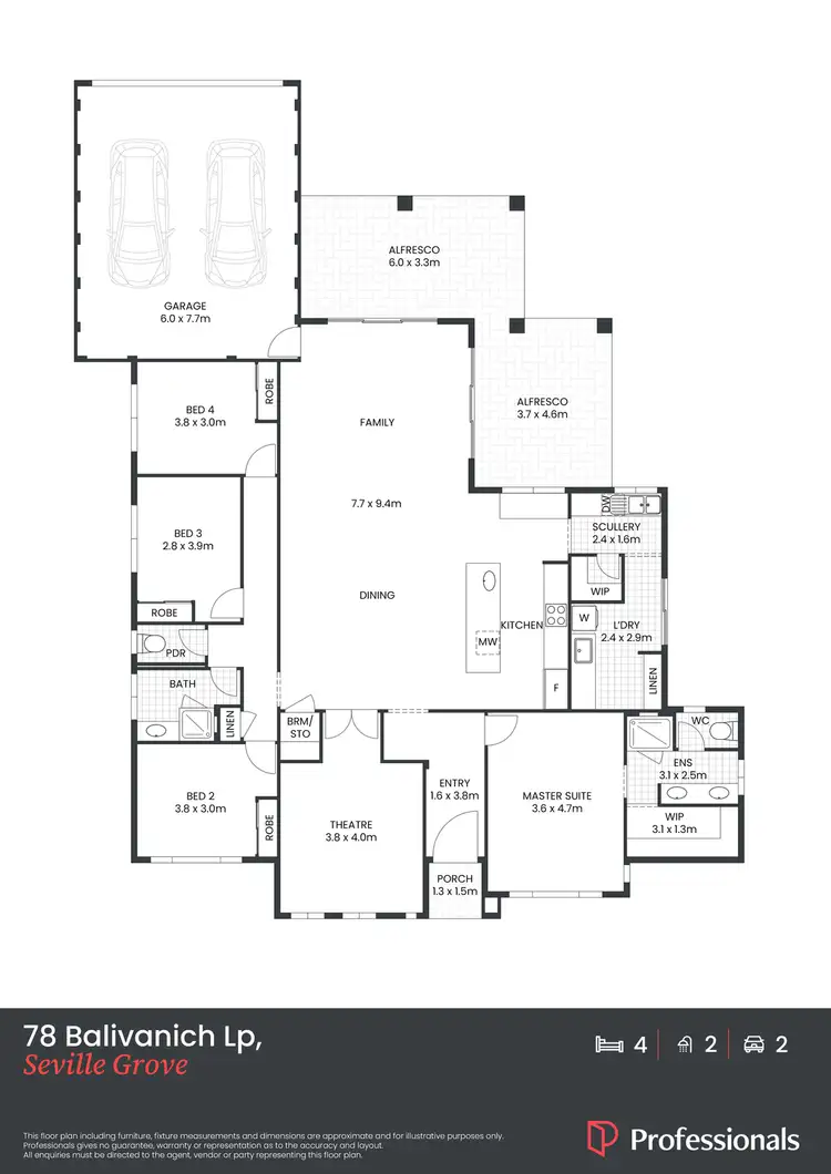 Floorplan of Homely house listing, 78 Balivanich Loop, Seville Grove WA 6112