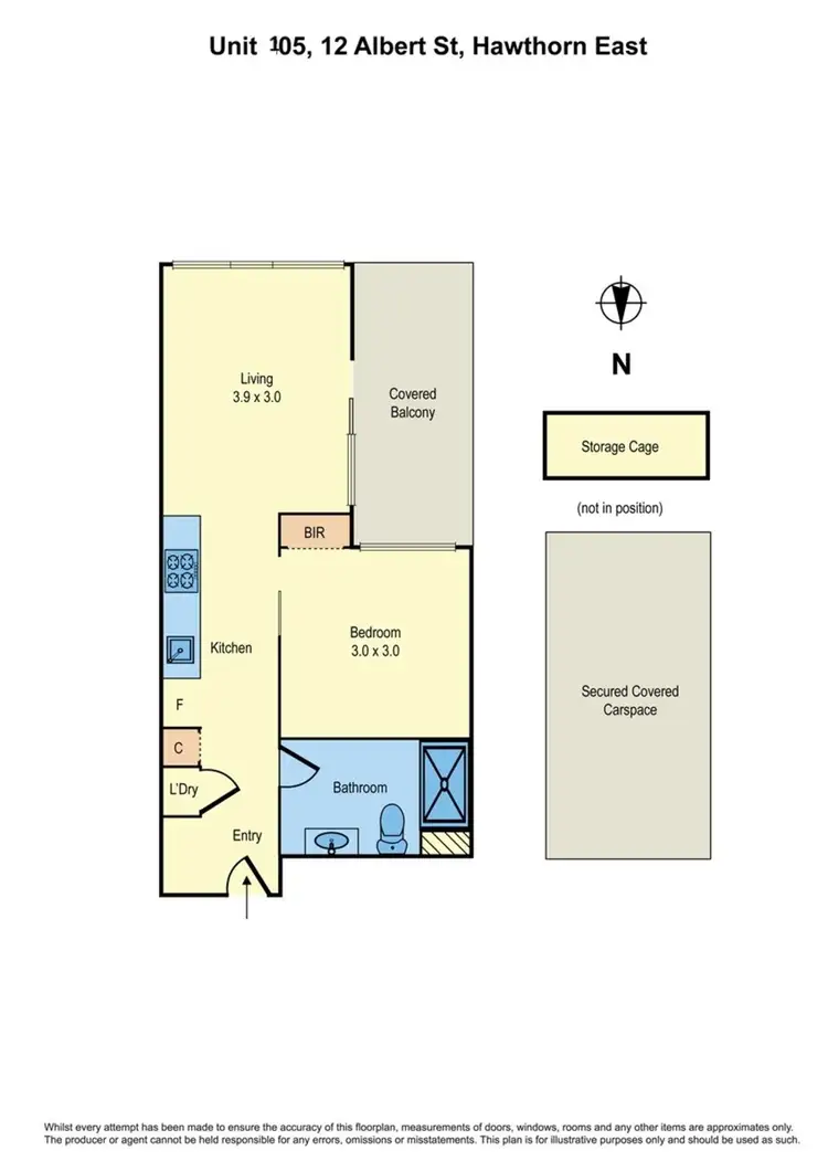 Floorplan of Homely apartment listing, B105/12 Albert Street, Hawthorn East VIC 3123