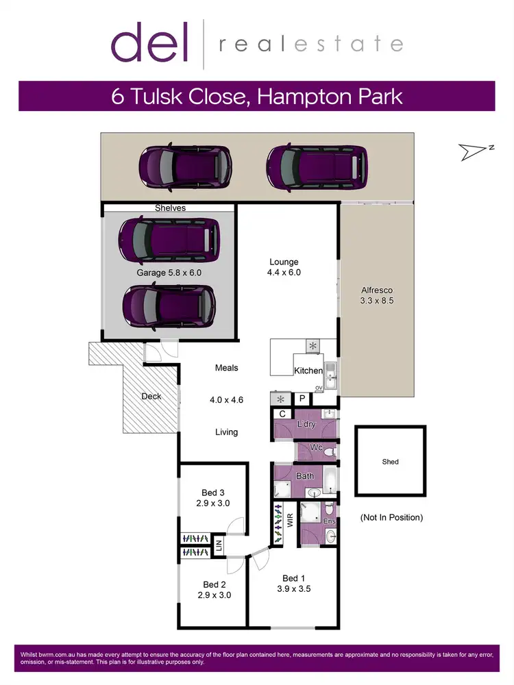 Floorplan of Homely house listing, 6 Tulsk Close, Hampton Park VIC 3976