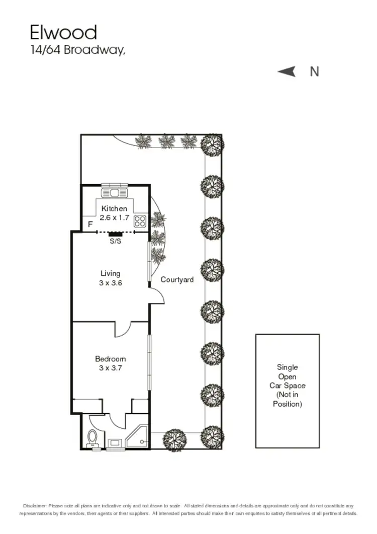 Floorplan of Homely apartment listing, 14/64 Broadway, Elwood VIC 3184