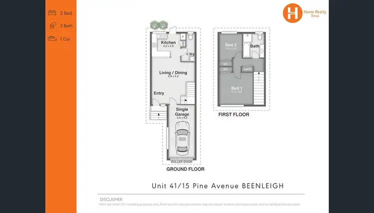 Floorplan of Homely townhouse listing, 41/15 Pine Avenue, Beenleigh QLD 4207
